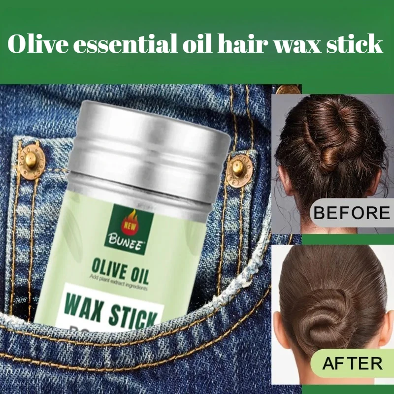 Cera para el cabello en barra con aceite esencial de oliva de 75g, acabado mate, fijación duradera, crema de peinado especial para salón.