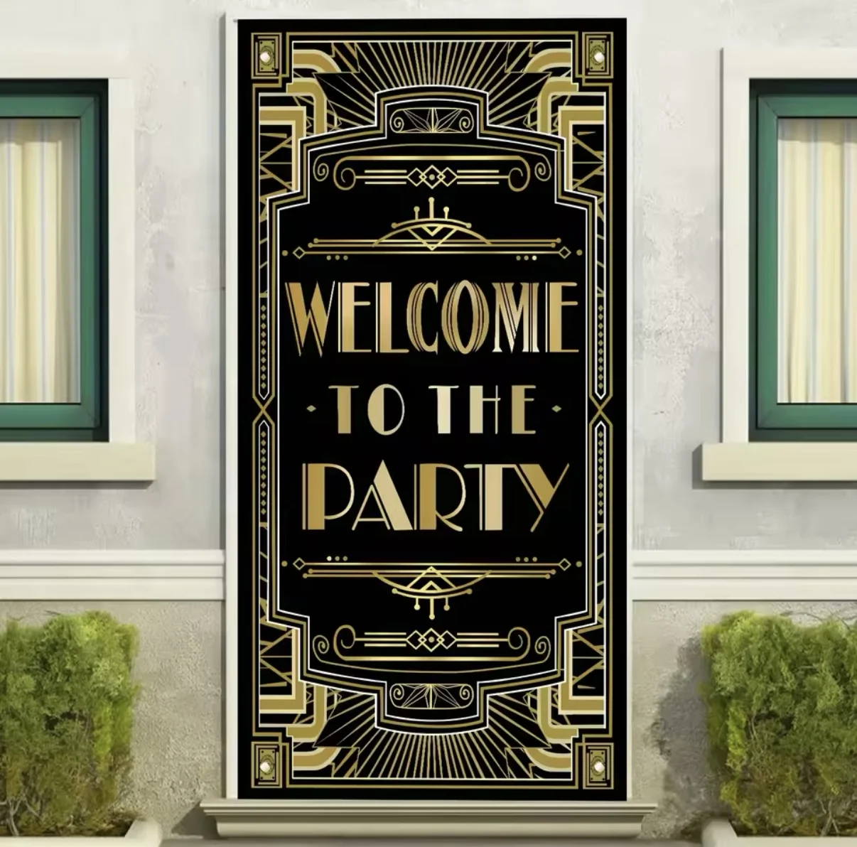 Charm The Great Gatsby themed whiskey bar party background line decoration door cover for family gatherings door cover