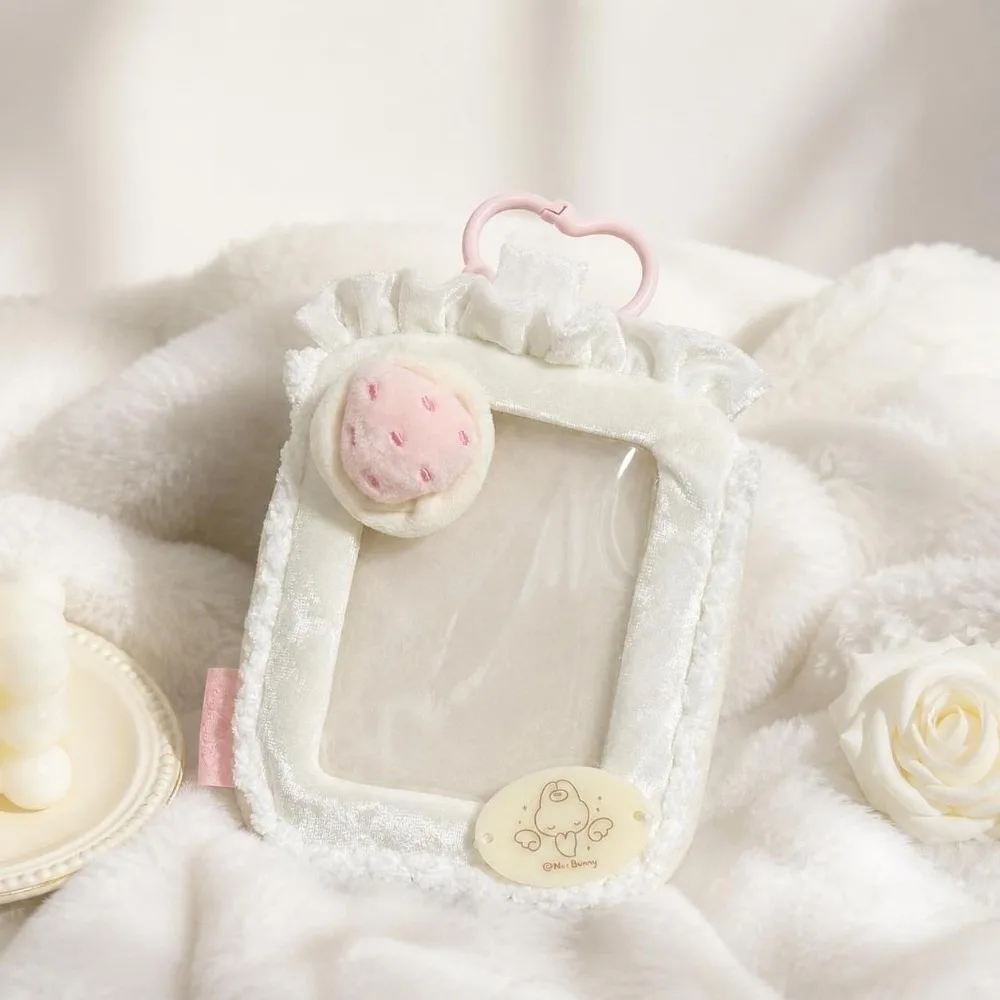 Cute Zipper Closure Doll Display Bag Kawaii Sweet Strawberry Cake Bag Charming Portable Clear Window Storage Pouch Gifts