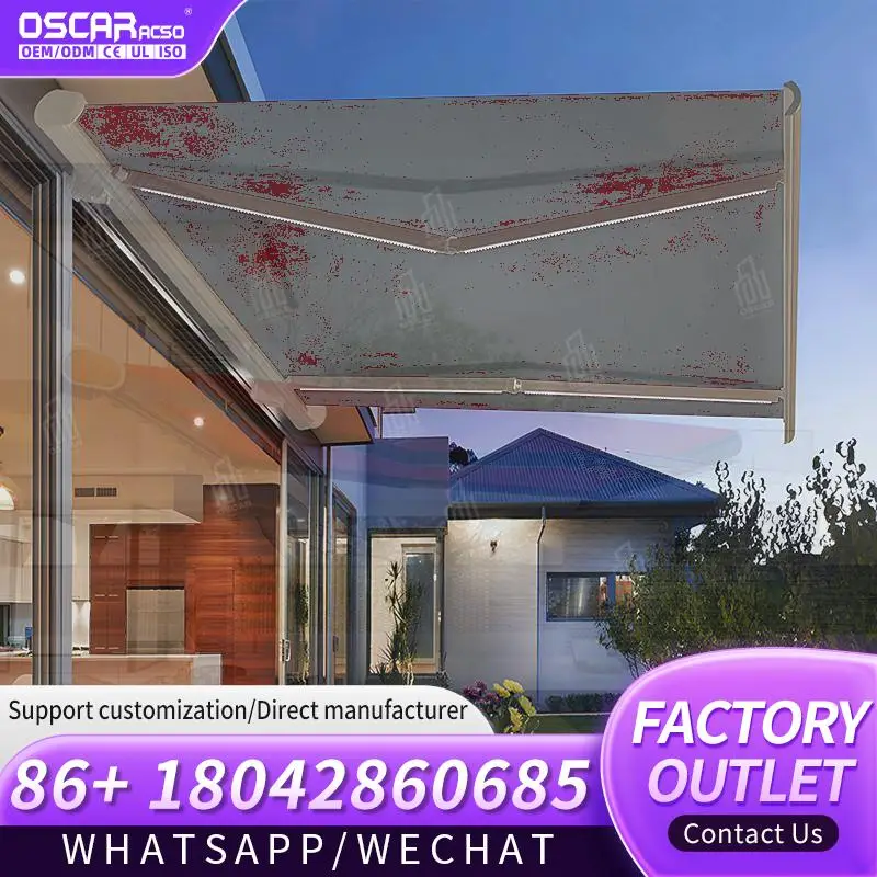 

Outdoor Retractable Canopy Motorized Folding Awning for Patio Backyard Garden Retractable Awning
