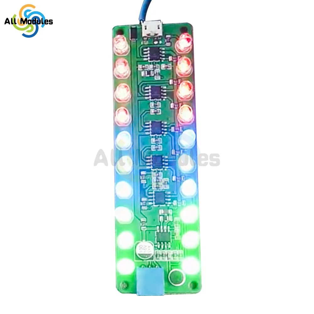 DC 5V-12V DIY Kit Audio Spectrum Indicator RGB LED Flashing LED Flashing Display Module DIY Hand Soldering