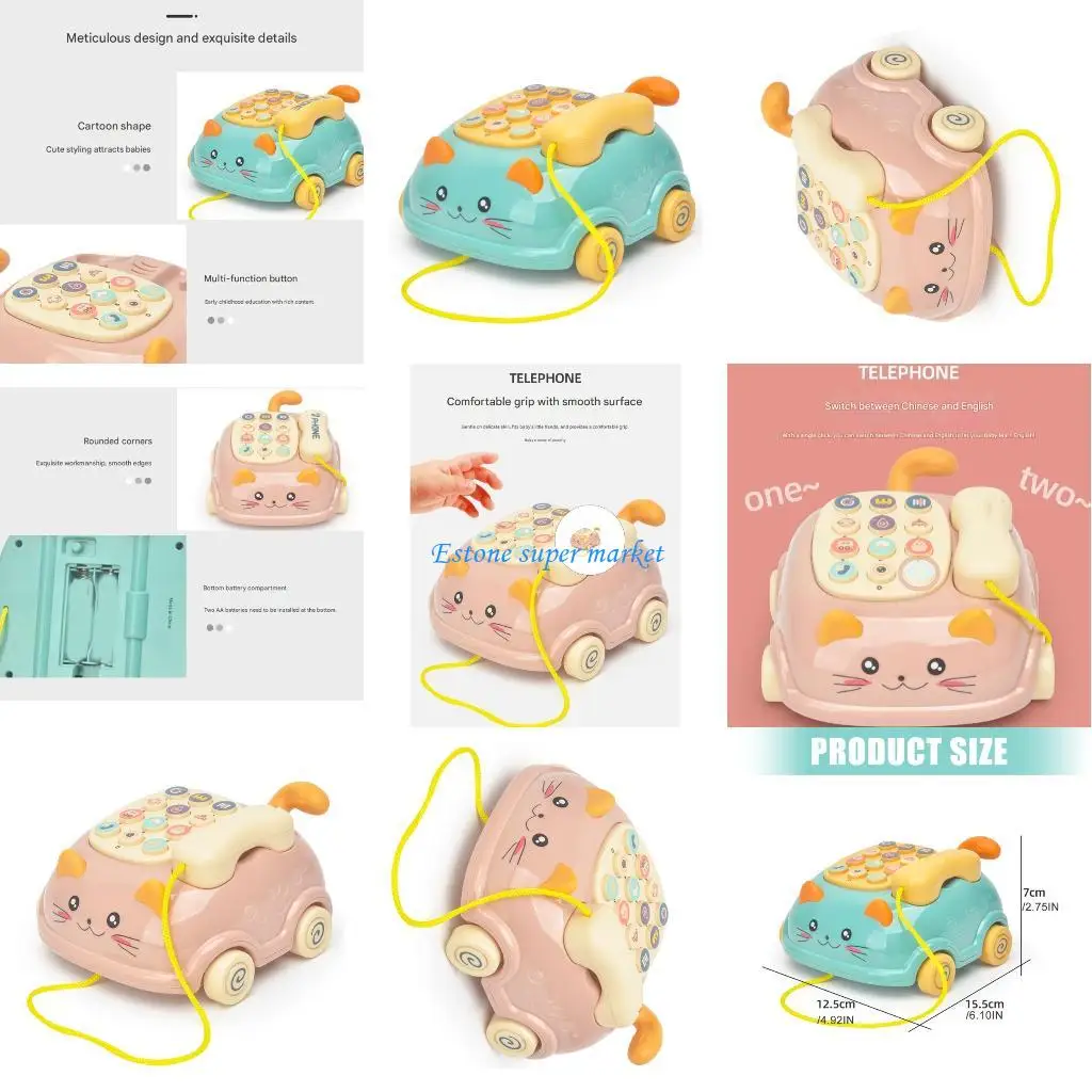 090B 幼児教育電話おもちゃ音楽モードインタラクティブボタン音楽電話感覚早期学習活動おもちゃ