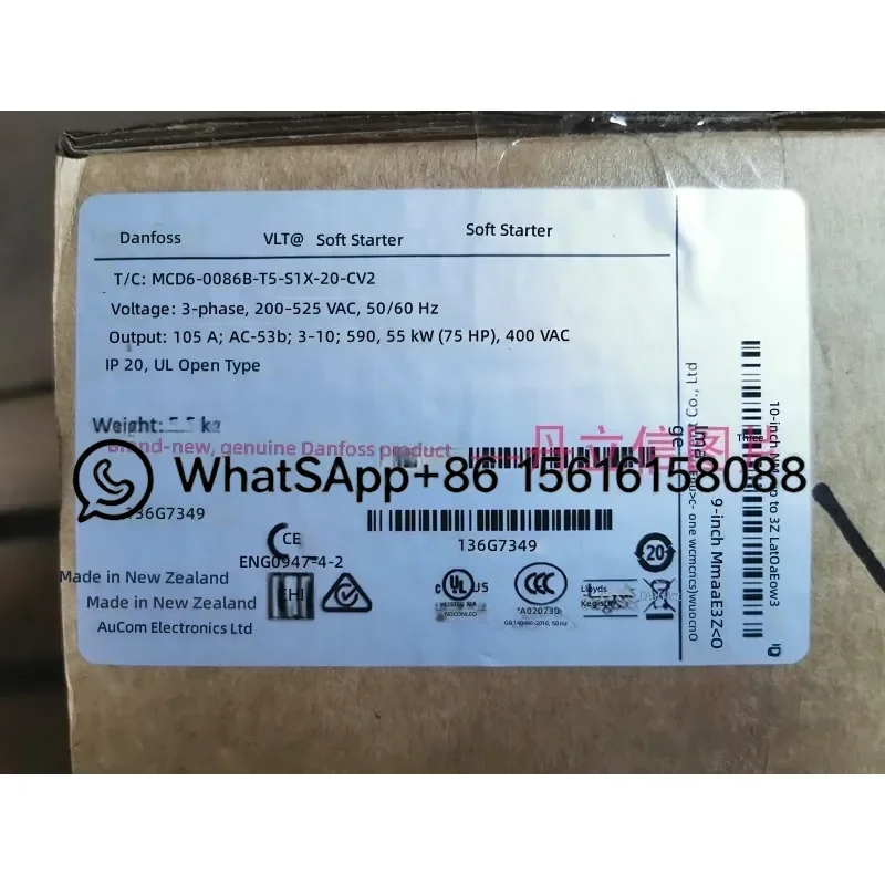MCD600 Danfoss Soft Starter 136G7349 MCD6-0086B-T5-S1X-20-CV2 55KW Motor Control Unit Industrial Automation Component