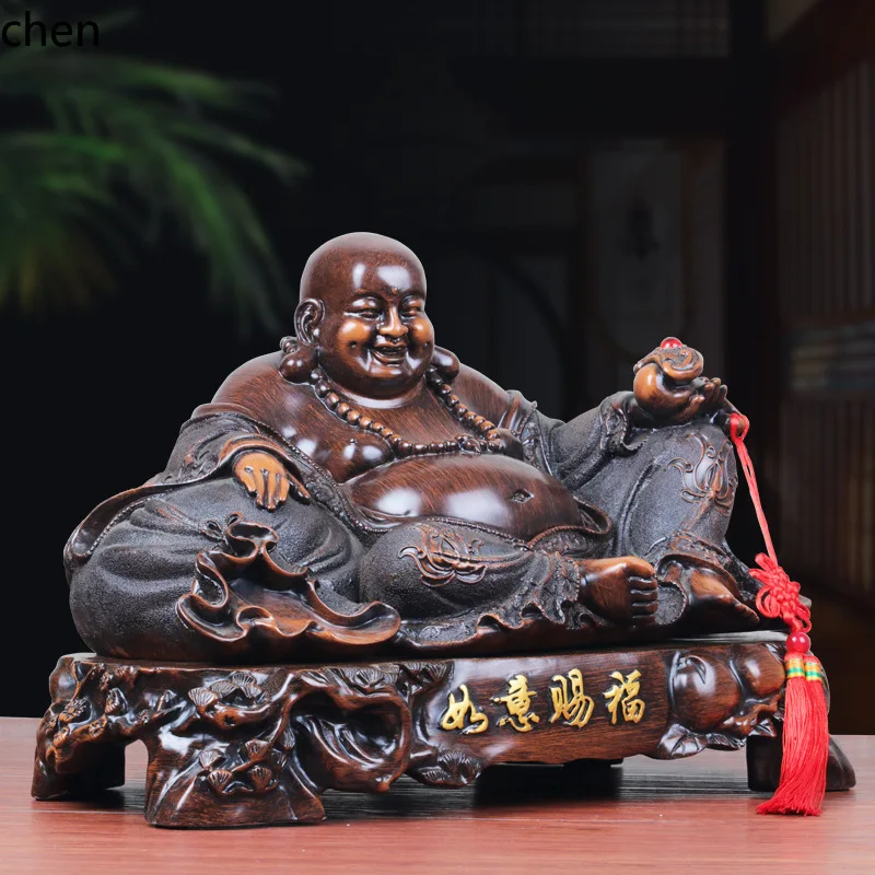 YFY   Lucky Maitreya Buddha Statue Laughing Buddha Ornament Home Wealth God Position Living Room Buddha Statue Craft