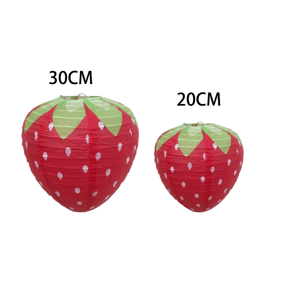 3D Strawberry-shaped Paper Lantern Spring Strawberry Theme Party Decor Children\'s day Special-shaped Paper Lantern Baby Shower