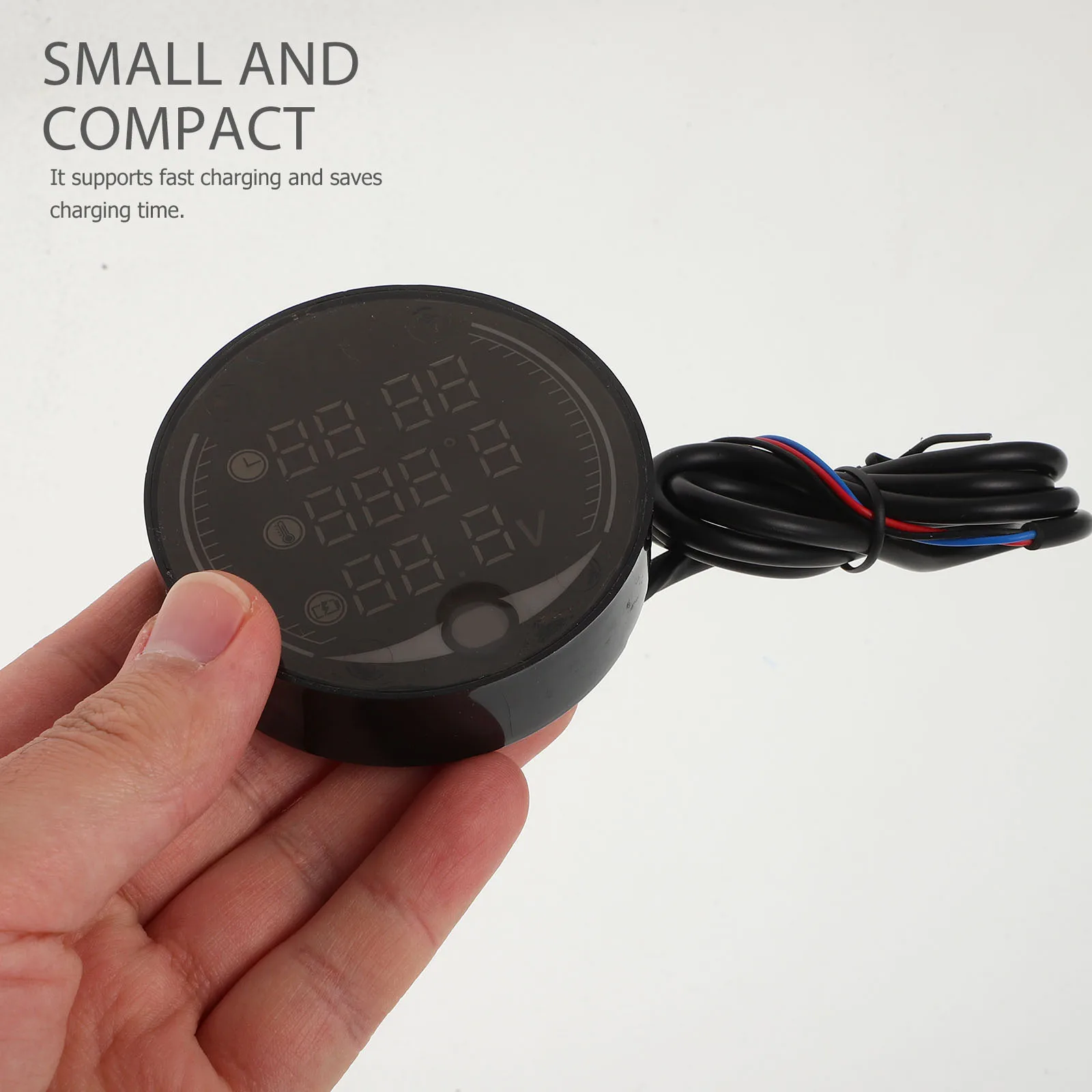 

Digital Voltmeter Thermometer 9-24V Car Dashboard Clock LED Display Plastic Auto Temperature Meter Volt Triple Function