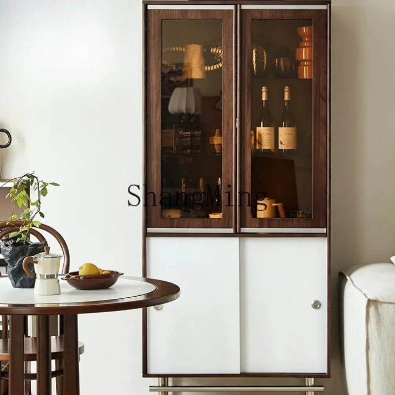 

FG small apartment dining side cabinet retro storage floor medieval display cabinet