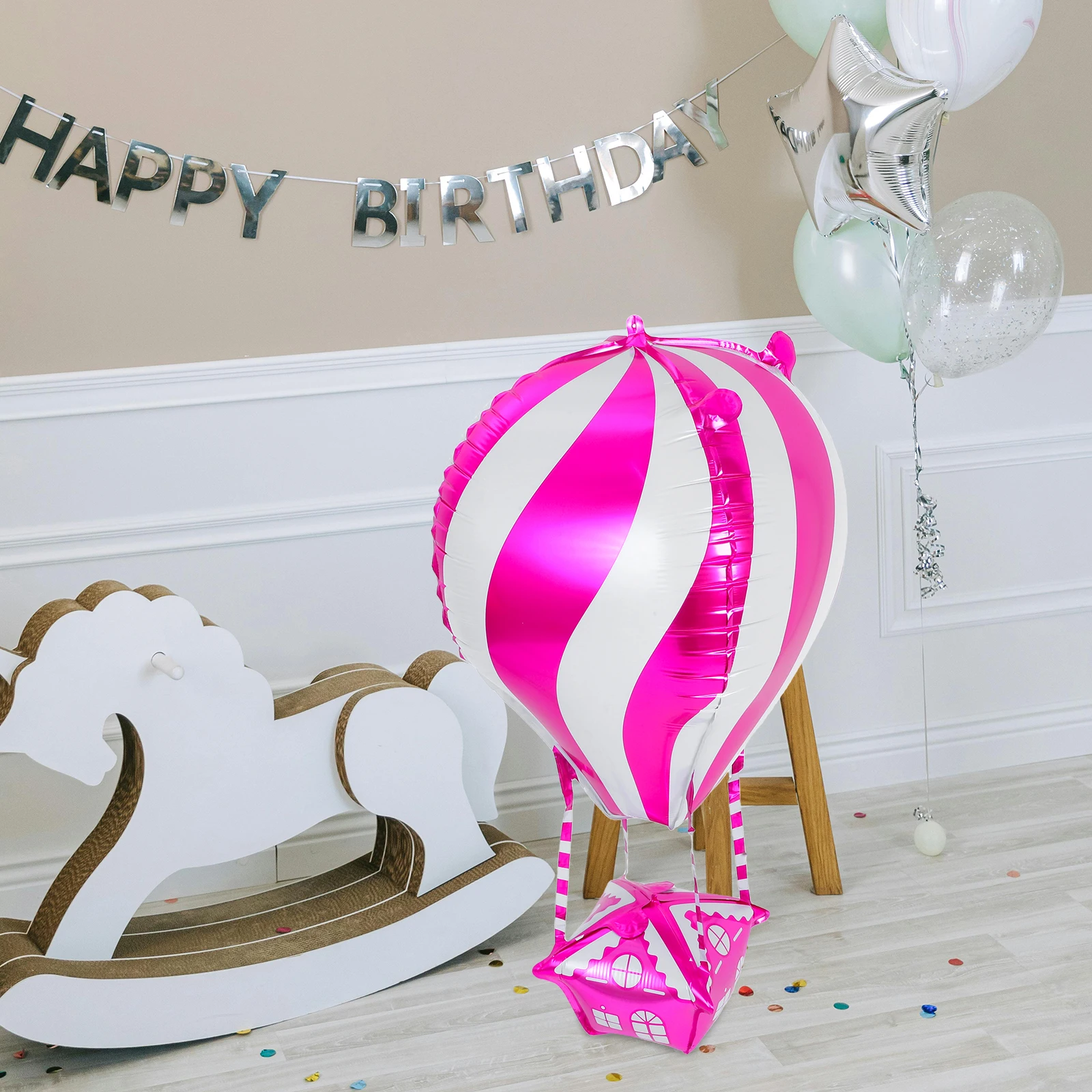 

4 Pcs Heater Balloon Birthday Decorations Air Party Decorate Aluminium Foil Balloons Rosy for Spring Travel