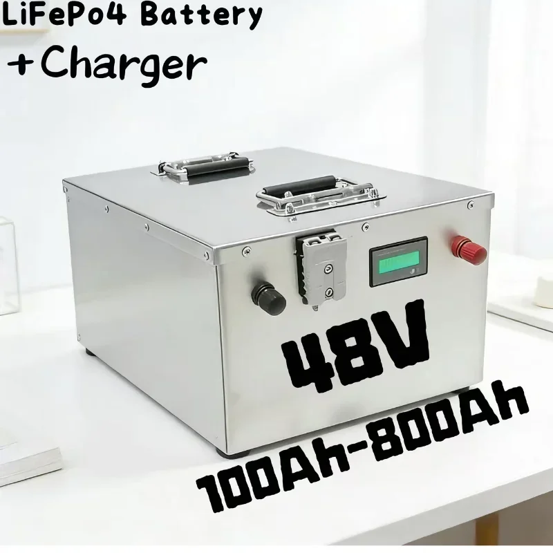 48V 100Ah-800Ah LiFePO4 Battery | Built-in BMS | Rechargeable Power Pack | Ideal for 4KW/9KW Solar Systems, RVs, Off-Grid Homes
