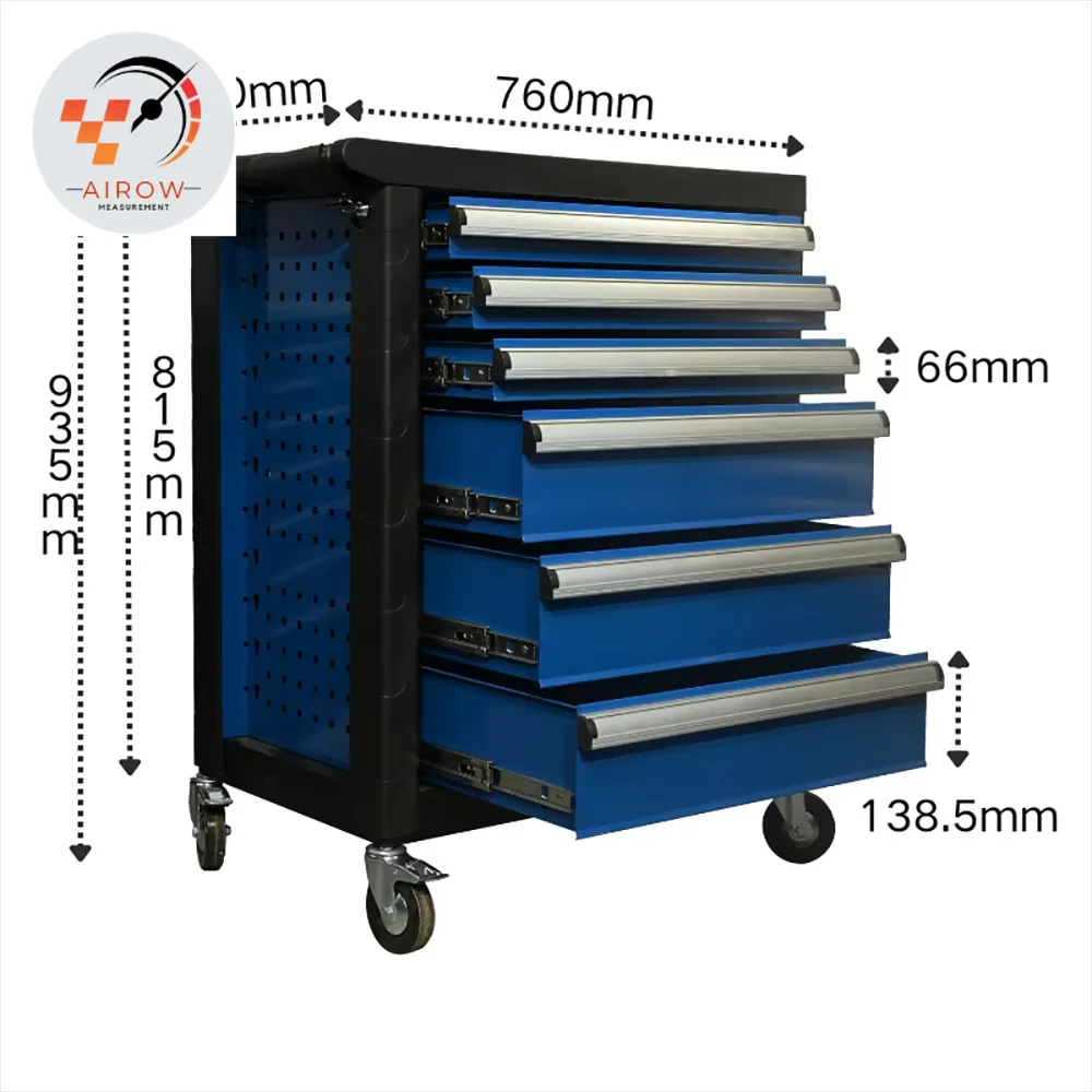 AIROW Heavy duty 6 drawer rolling tool cart metal cabinet lockable storage dustproof spray paint for garage workshop