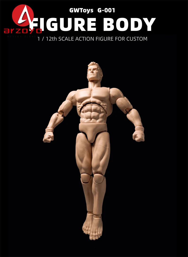 Na stanie GWToys G001 1/12 Skala Męski Elastyczny Mięśniaty Super Mocny Bezszwowy Ciało 16cm Żołnierz Pasuje do 6-calowych Figur Akcji Model Lalki