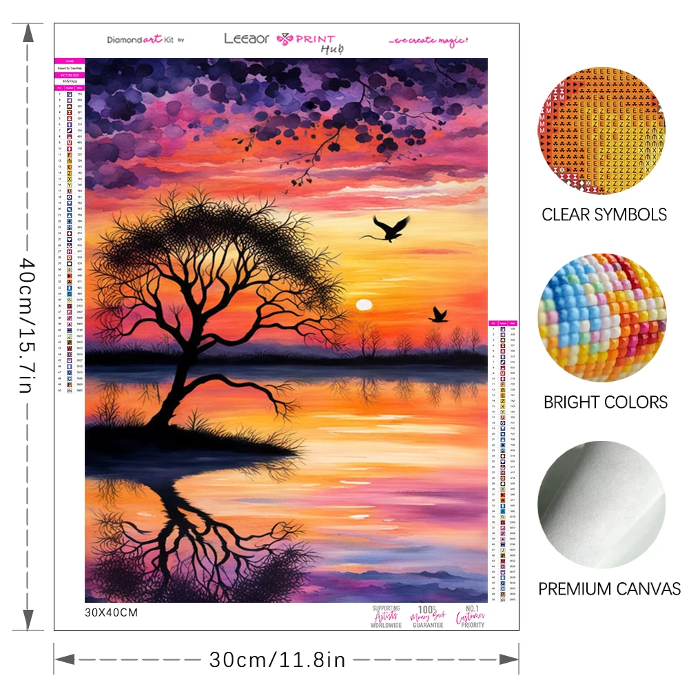 2024 New Series Diamond Painting Set Sunset Lake DIY Mosaic Crystal Inlaid Cross Stitch Home Decoration Beginners Handmade Gift