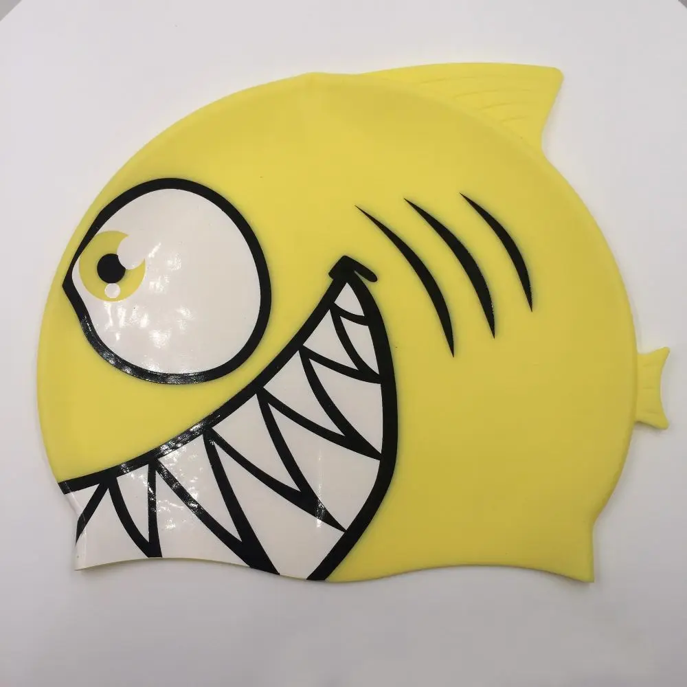 

Cute Silicone Swimming Cap Waterproof Cartoon Shark Swimming Equipment Unisex Protect Ears Children's Pool Cap