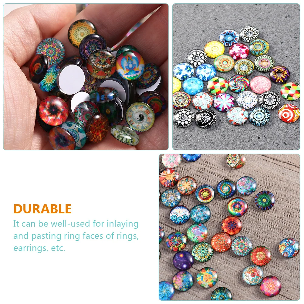 50 Pcs Half Round Dome Cabochons Hat Accessories Patch DIY Craft Agate Gemstone