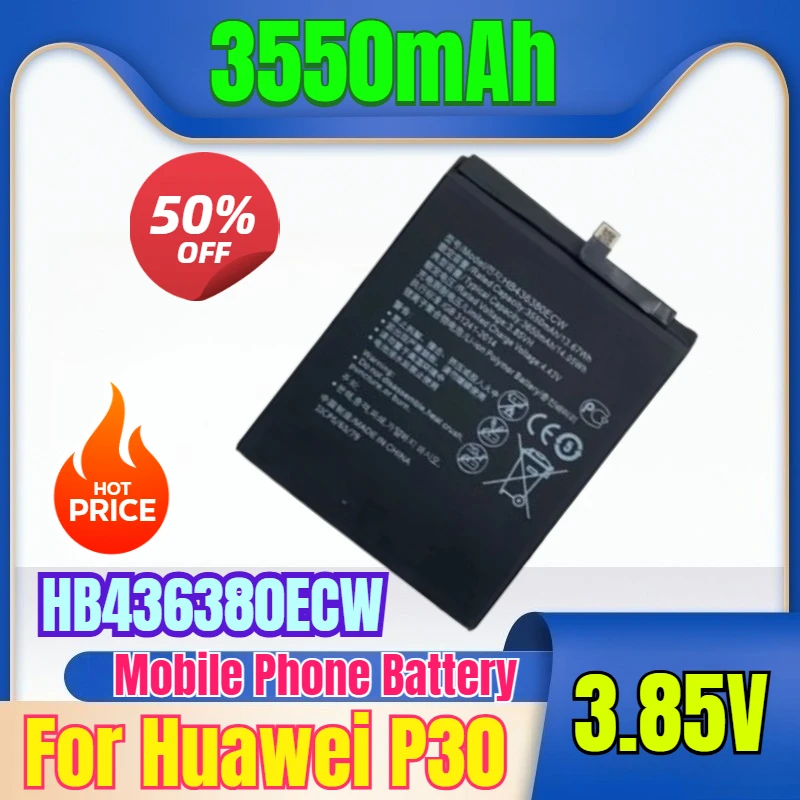 

HB436380ECW 3.85V 3550mAh HB486486ECW Battery for Huawei P30 P30Pro High Quality Brand New Battery