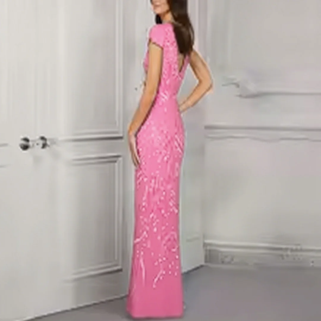 Customized chiffon appliqued A-line floor-length wedding dress for the mother of the bride for the formal evening party