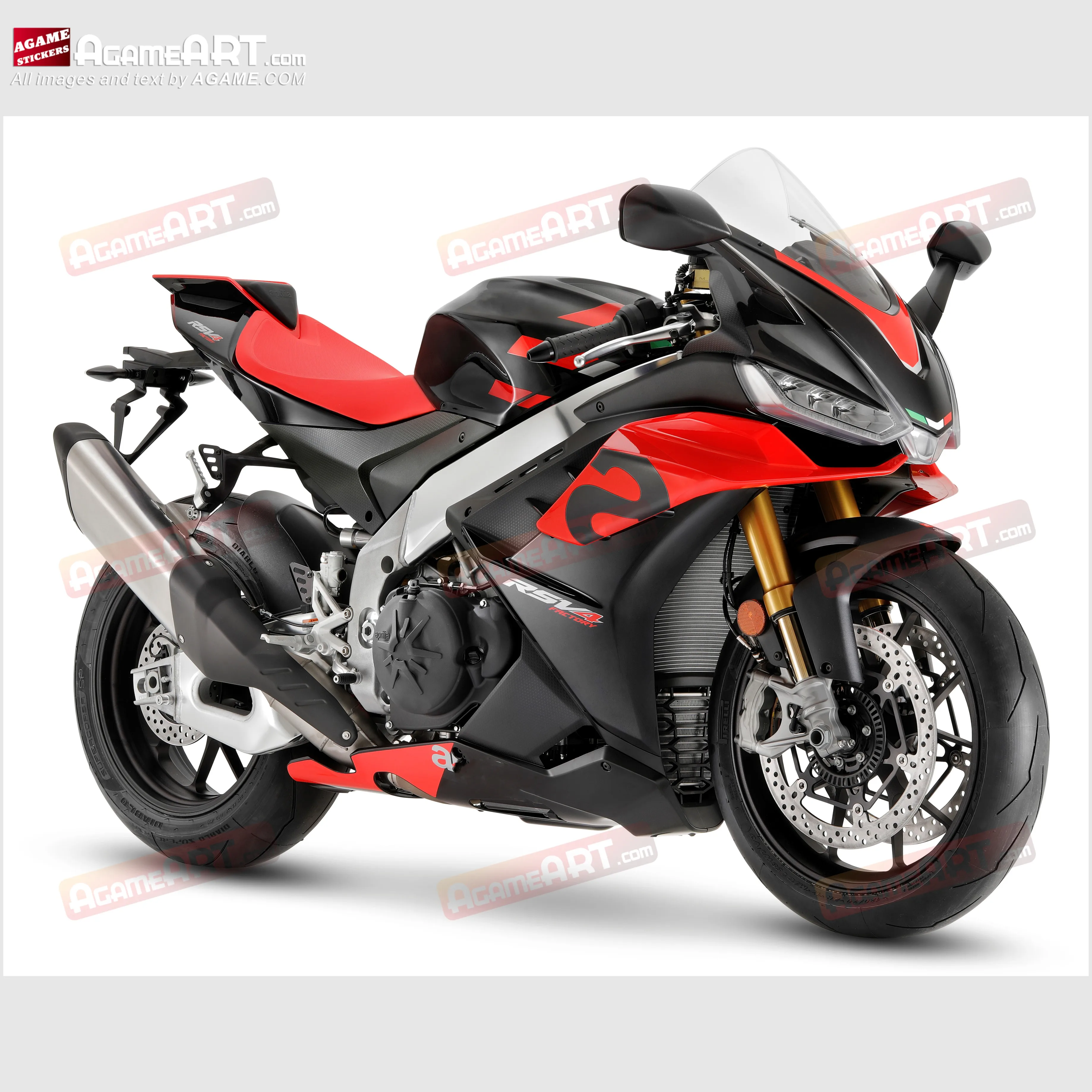 For Aprilia RSV4 2021- 2024 Motorcycle Rear Fairing Sticker Side Panel Rear Tail Colourful Reflective Waterproof Sticker