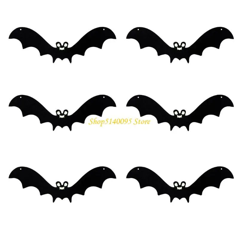 DXAE 6Pcs Halloween bat decor for party corners, ceiling styling and entry use