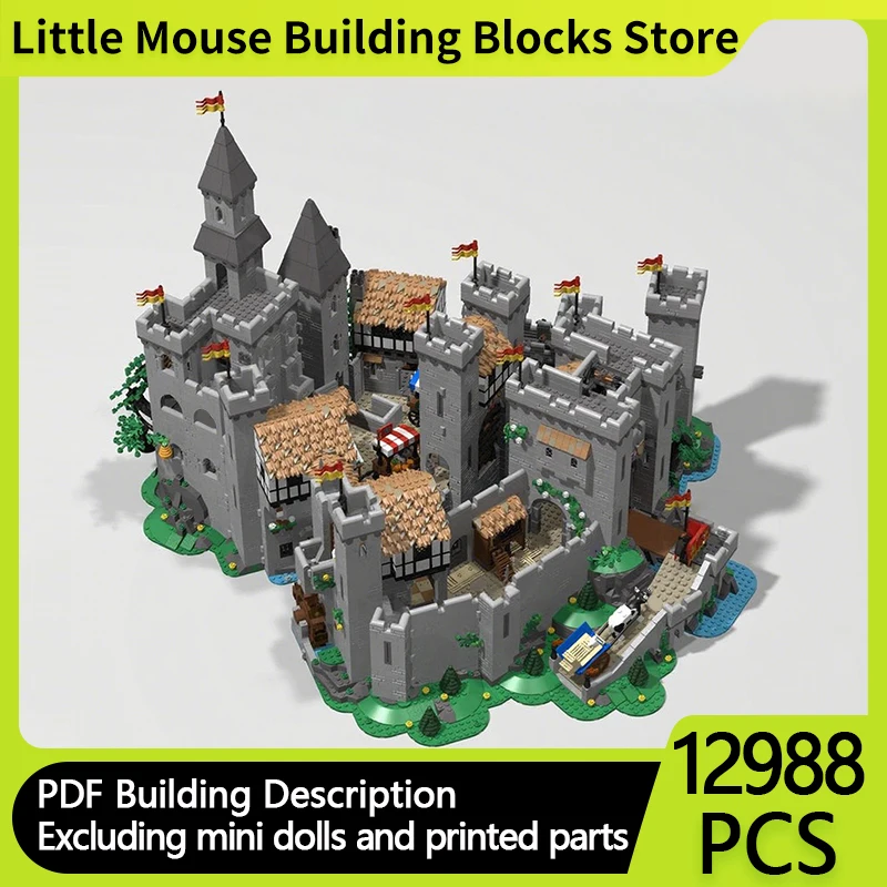 

Medieval Castle Model MOC Building Bricks Rock Castle Expansion Modular Technology Gifts Holiday Assemble Children Toys Suit