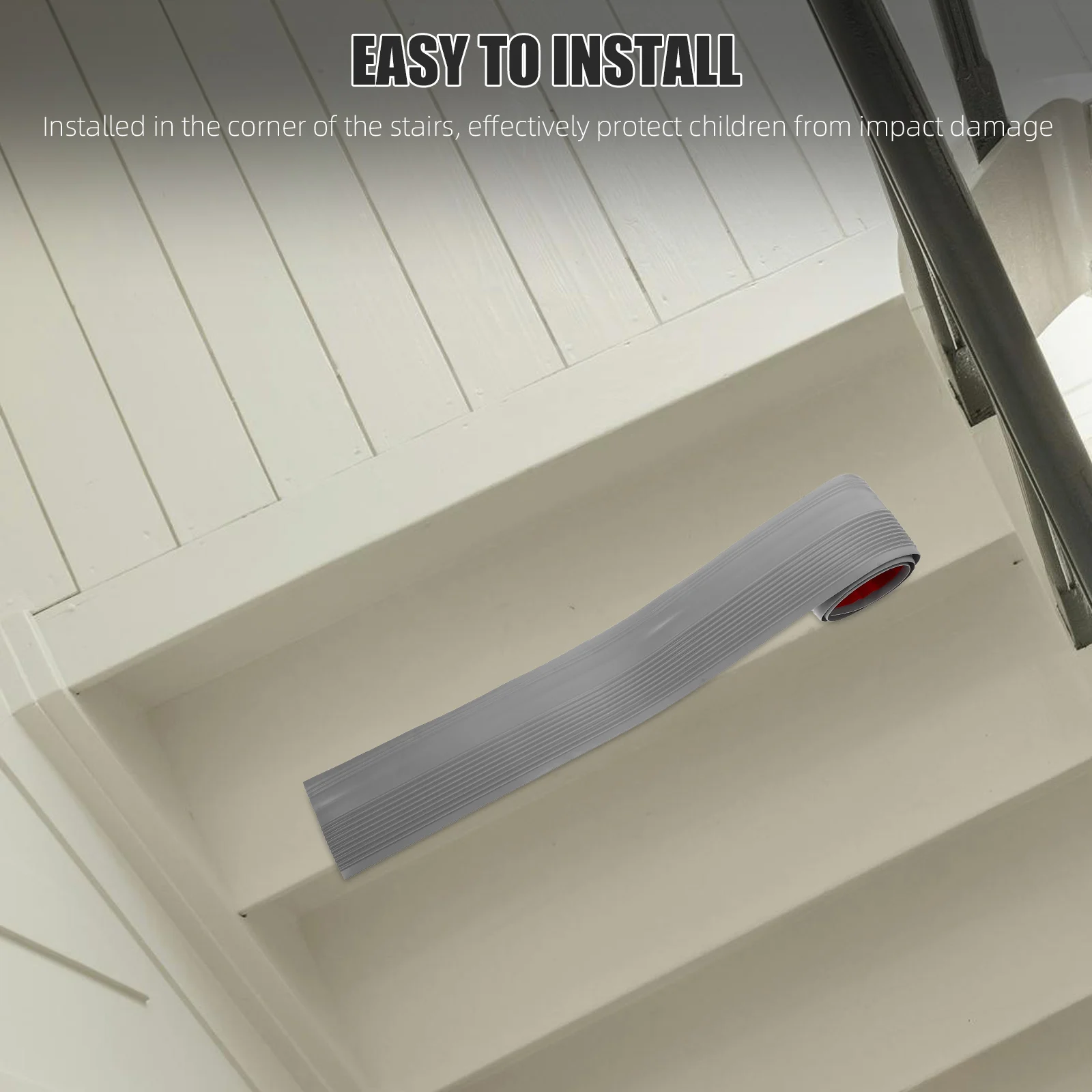 

Anti-slip Stair Nosing Edge Trim Guard PVC Bright Color Adhesive Backing Safe Design Long-lasting Decrease Risk Impact Injuries