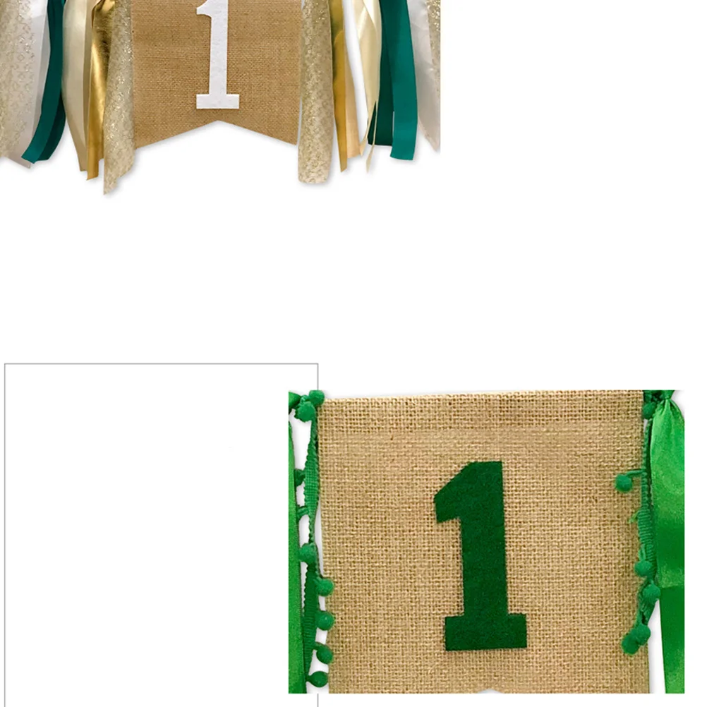 

1Set Green High Chair Banner Vintage Style Dining Chair Decorative Bunting for Baby 1St Birthday Party Photo Prop Mint Green