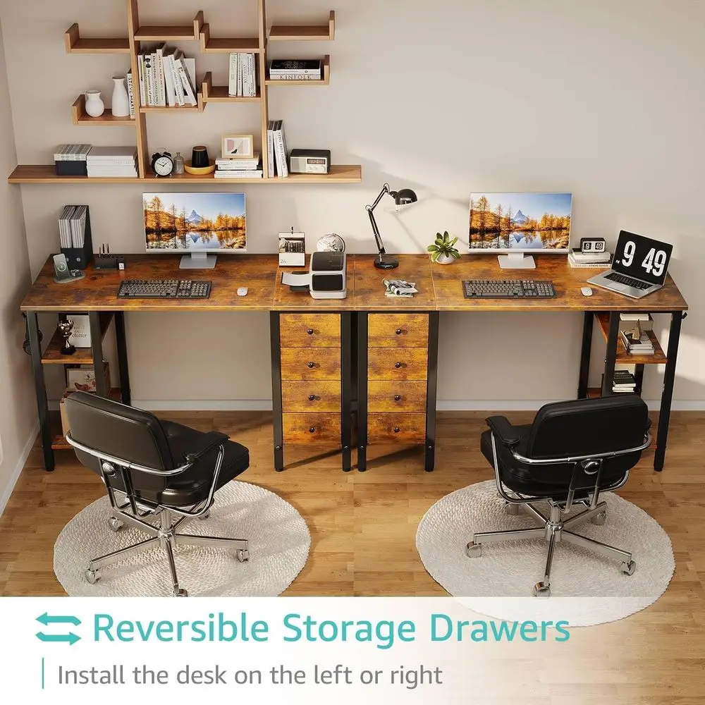 مكتب 47 بوصة مع 4 أدراج وأرفف تخزين، مكتب كمبيوتر لدراسة العمل لغرفة نوم المكتب المنزلي، حديث وبسيط للطلاب