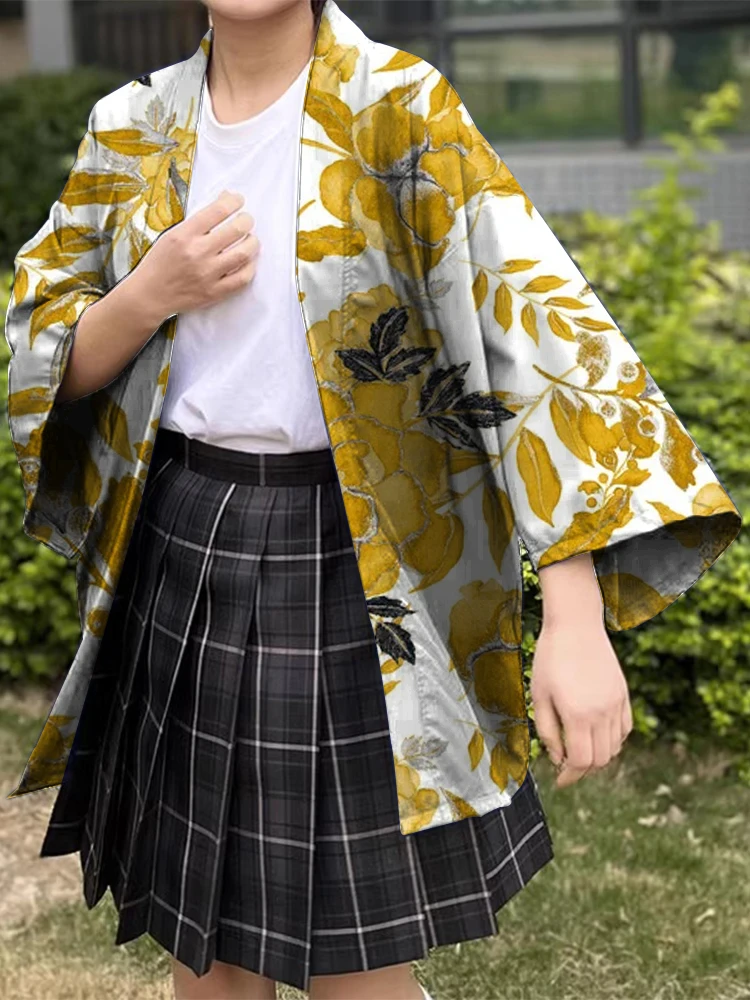 Summer Holiday Printed Japanese Kimono Asian Costume - Casual Holiday Fashion Women's Costume For Cosplay Or Plus Size Dress Up