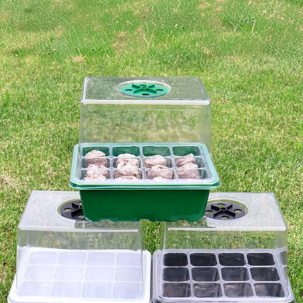 Starter Tray With Adjustable Humidity Dome Plastic Seedling Box For Home Garden Vegetable Planting Nursery Pot