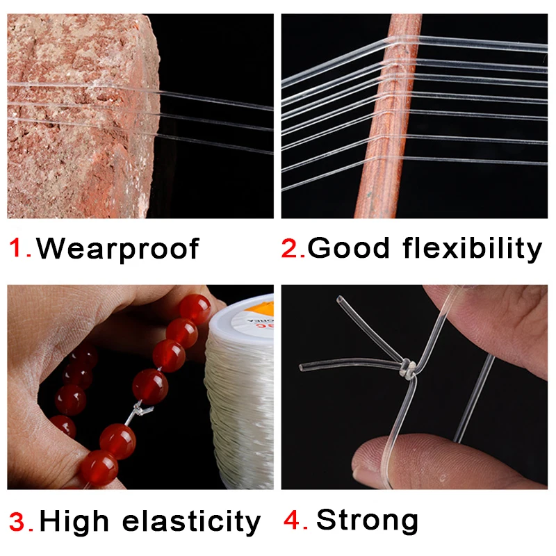 1/5rolls Elastic Transparent Crystal Beading Thread Cords for Jewelry Making Bracelet DIY Beads Strong String Stretch Line Rope