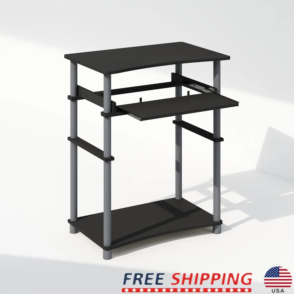 

Home Office Computer Desk with Keyboard Tray Durable Composite Wood Space Saving Design Compact Assembly Required