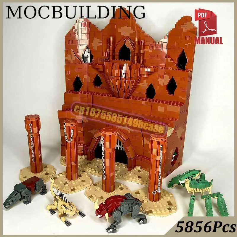 Arena Model DIY Beasts Monster Battle Models MOCBUILDING Blocks Pillar Bricks Space Movie Construction Creative Toys Present