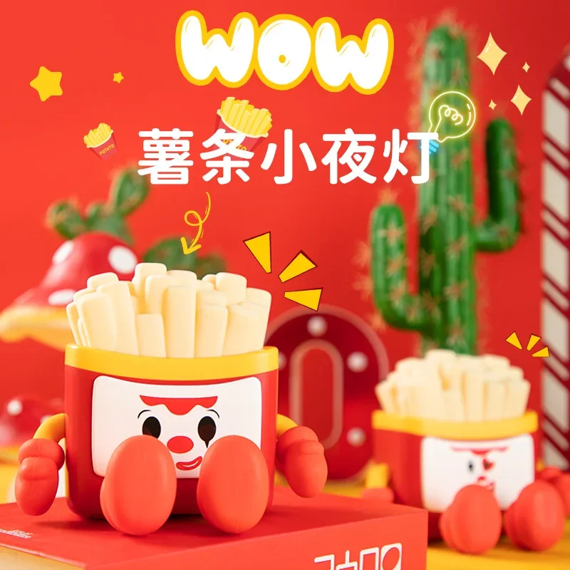 

New Creative French Fries Pat Lamp Bedroom Decoration Bedside Silicone Night Light Holiday Gift