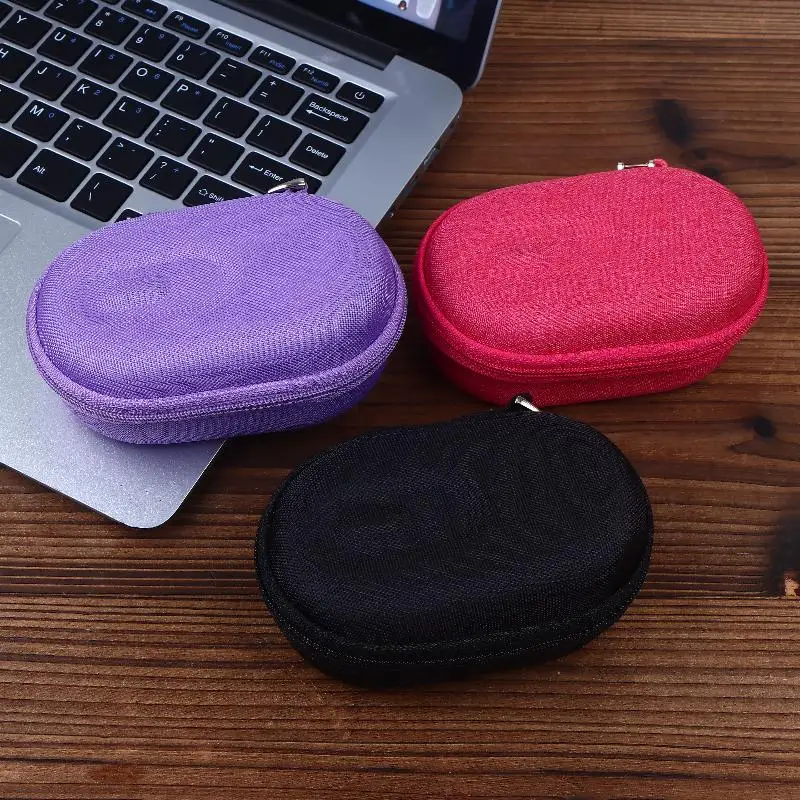 【Portable EVA Hard Shell Mouse Storage Case Wireless Gaming Mouse Travel Zipper Bag Anti-slip Protective Pouch】