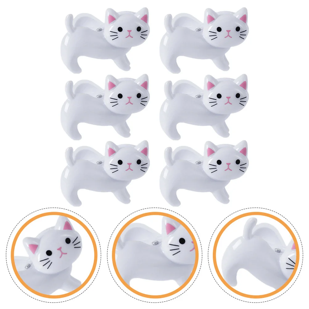 

6Pcs Cat Shape Clothes Clips Iron Windproof Clothespins Cartoon Clips for Towels Socks Quilts Household Clothes Drying Pegs