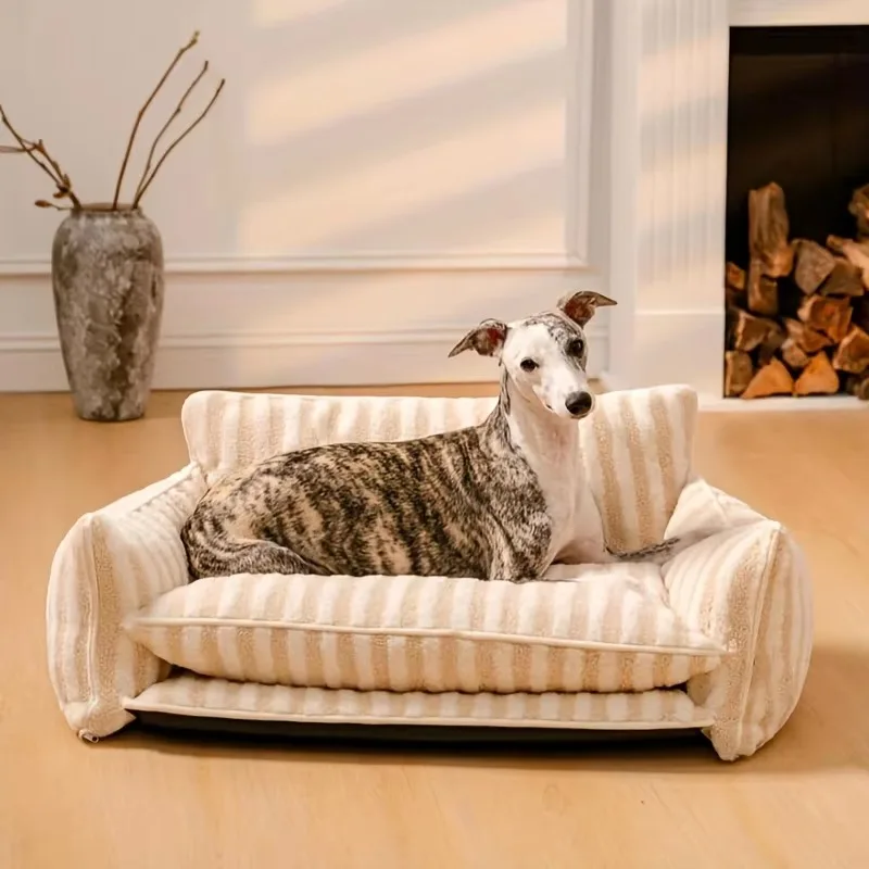 Fashion soft double plush cat and dog pet sofa bed