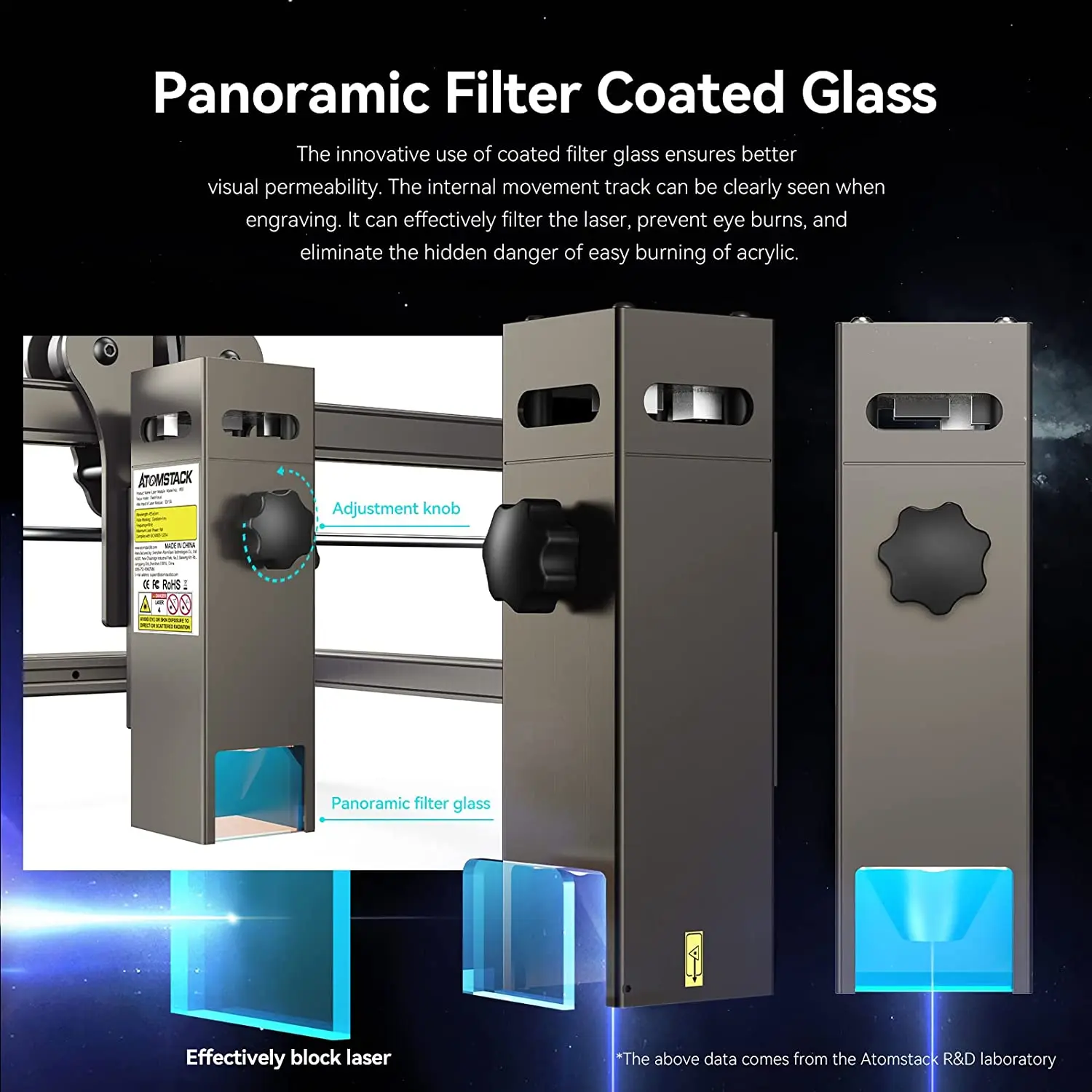 ATOMSTACK Laser Khắc S10 X7 Pro 50W Chữ Khắc Laser Cắt Với R3 Xoay Con Lăn Đánh Dấu Cho Lọ Đựng mặt Dây Chuyền