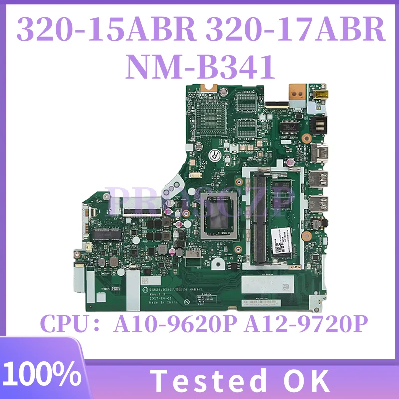 

For Lenovo Ideapad 320-15ABR 320-17ABR Laptop Motherboard NMB341 NM-B341 With A10 A12 FX-9800 CPU 4GB-RAM DDR4 FRU:5B20P11116