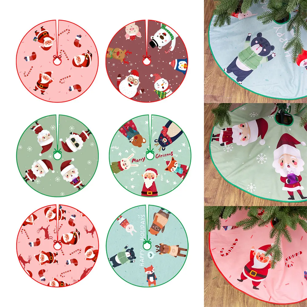 Xmas Navidad Christmas Tree Skirt Xmas For Home Navidad Ornaments New Year Xams Tree Bottom Decor 2023 90cm Home