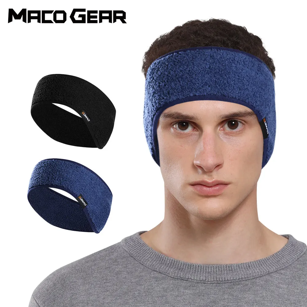 Fleece Sweatband Running Sport Fit Yoga Elastic Winter Headband Gym Cycling Tennis Outdoor Ear Cover Soft Hair Bandage Men Women