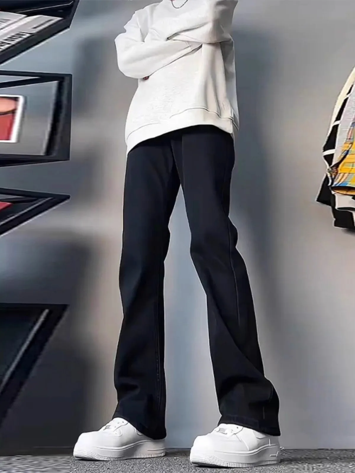 

Bla Slim Fit Straight Leg Men's Jeans Autumn Winter High Street Vibe Clean Fit Long Pants American Sle Knife Design