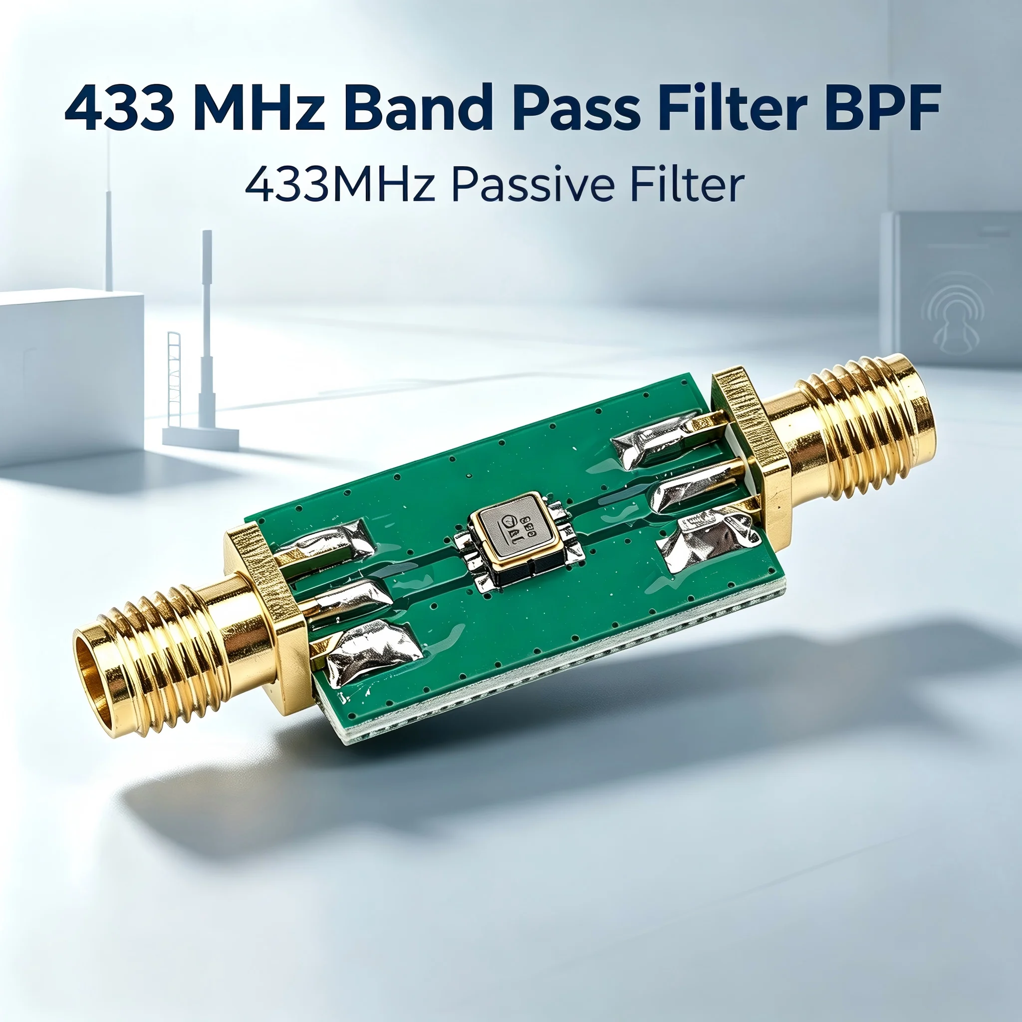 433MHz Band Pass Filter BPF 433MHz Passive Filter with 50 Ohms Input/output Impedance Easy to Use for Industrial Electronics