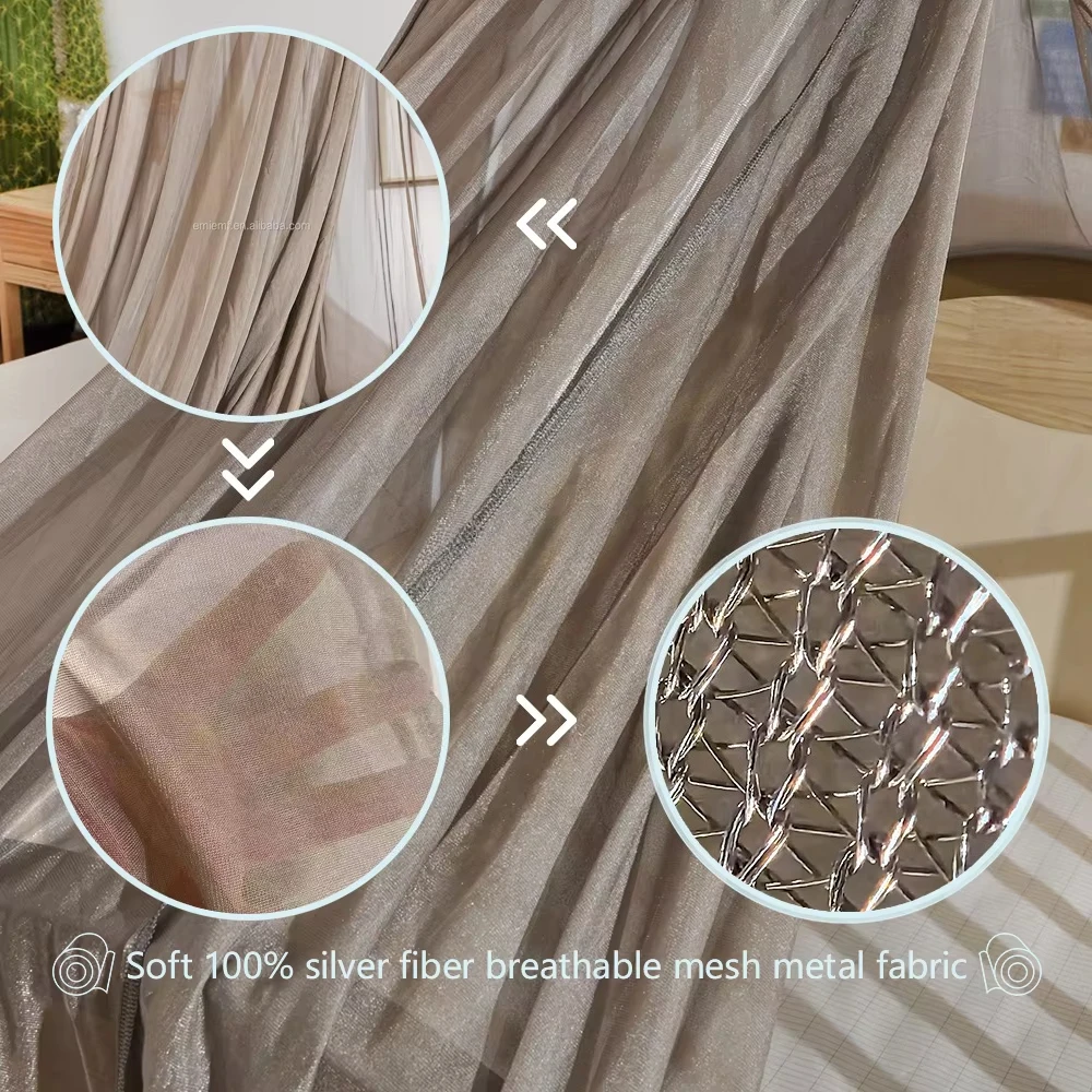 EMF shield | 100% Silver Fiber ESD Ground Mesh | Crib antibacterial RF/5G blocking