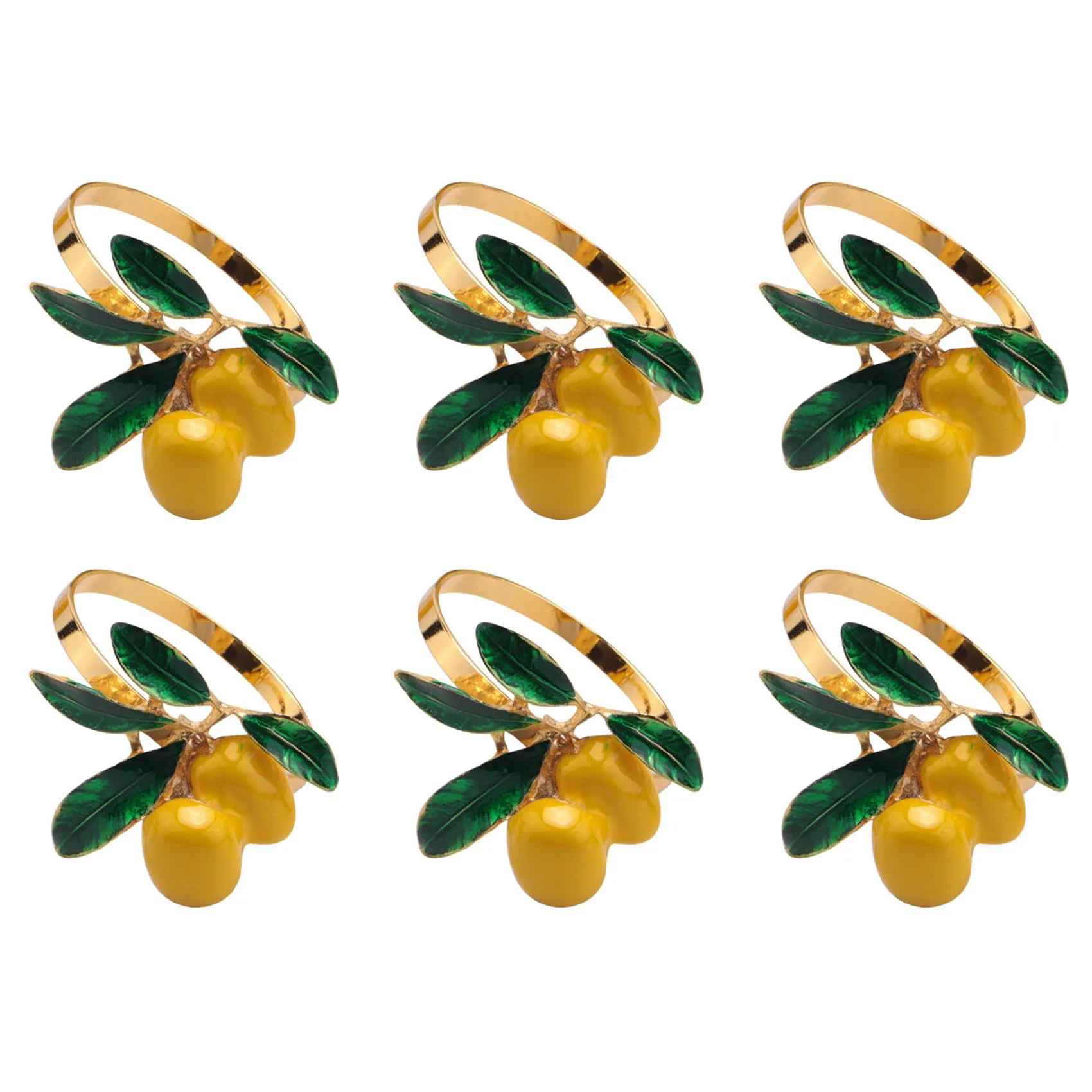 

6 PCS Lemon Napkin Ring Napkin Ring Table Decoration Gold