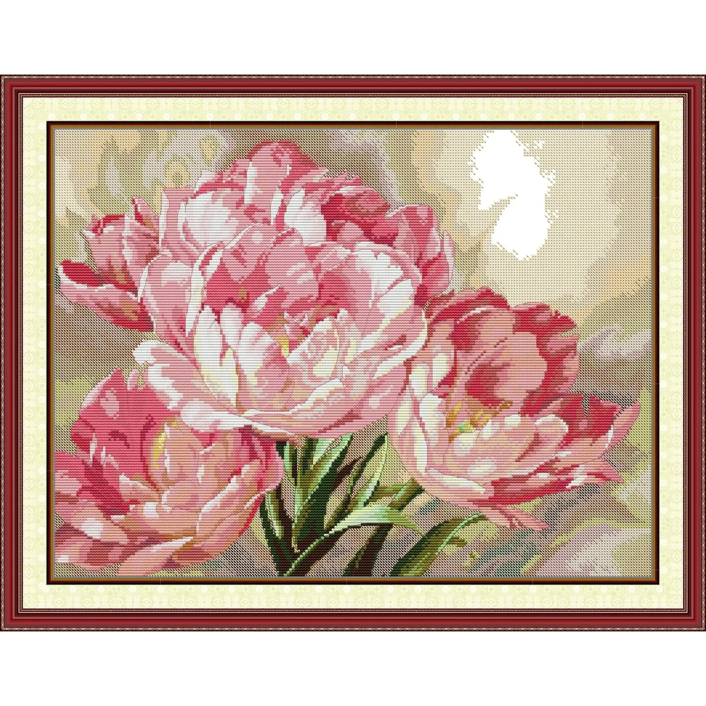 Joy Sunday Pre-printed Cross Stitch Kit  Easy Pattern Aida  Stamped Fabric Embroidery Set-Malus Spectabilis