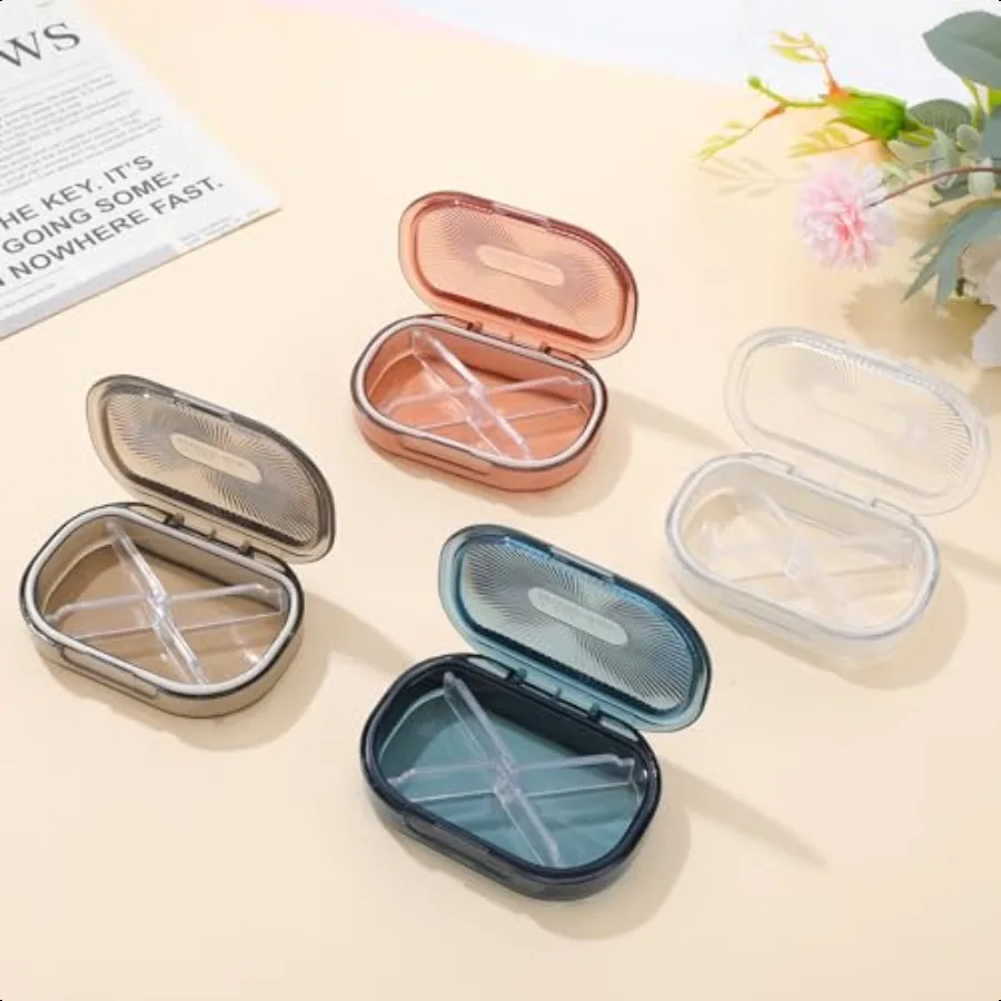4 pezzi Qtip Holder Organizzatore per cravatte per capelli Piccolo contenitore da viaggio portatile Qtips Custodia per batuffolo di cotone Dispenser per flosser 4 Col morbido
