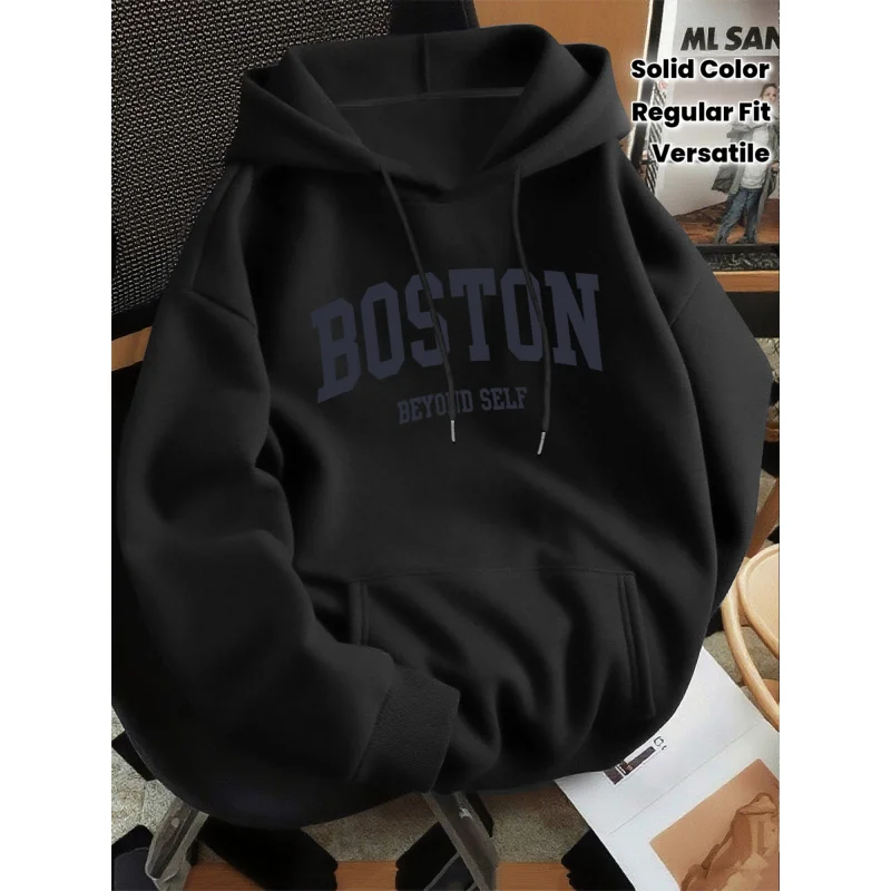 2026 New Men's Loose Hoodie Thin Spring Autumn Versatile Casual No Pilling Fade Resistant
