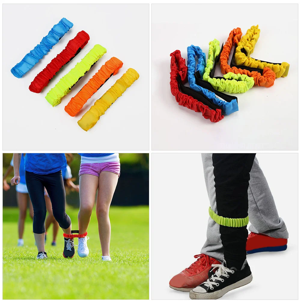 4 Pcs Two-person Three-legged Strap Soft Neck Race Elastic Band Parent-child Interaction Props Field Day Games