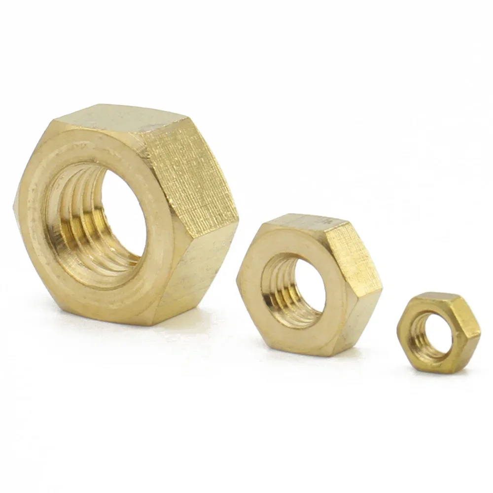 1-100pcs DIN934 Solid Brass Copper Hex Hexagon Nut for M1.4 M1.6 M2 M2.5 M3 M4 M5 M6 M8 M10 M12 M14 M16 M18 M20 - M20 Screw Bolt