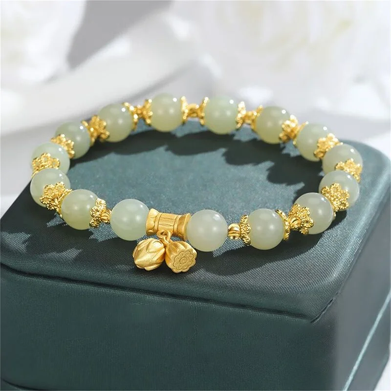 اليشم الطبيعي الخيزران مطرز سوار جديد النمط الصيني سوار من اليشم للنساء رائعة محظوظ Hotan سوار من اليشم #3