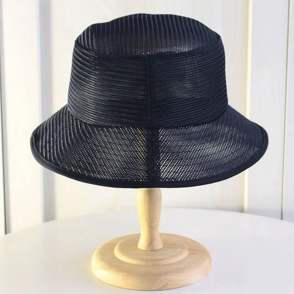 Bucket Hat Large Size Sun Cap Male Mesh Design Polyester Foldable Breathable Outdoor Travel Pot Cap Summer YF0136